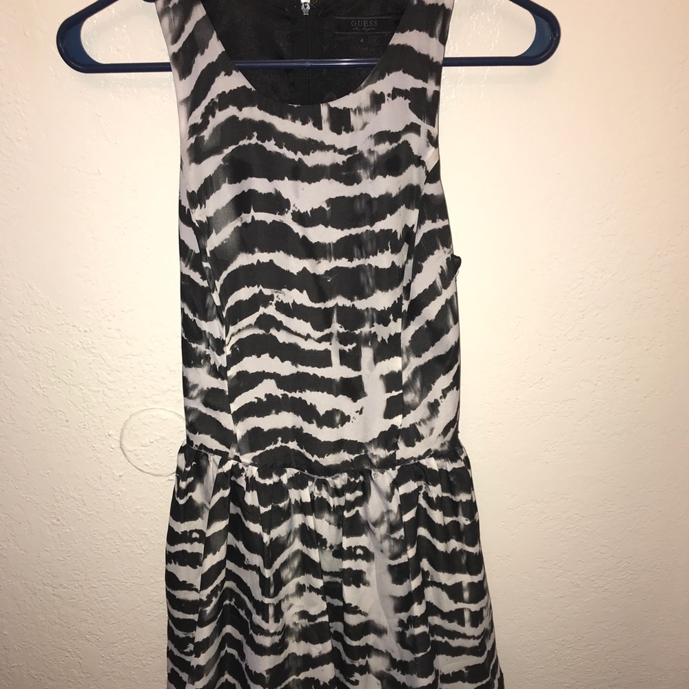 Guess black and white dress